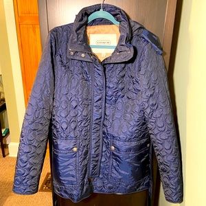 Navy Coach Signature C Quilted Jacket - Lightweight